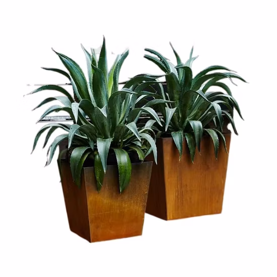 주문 현대 디자인 Corten 강철 긴 직사각형 화분 상자