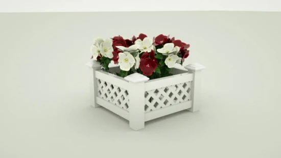 조립하기 쉬운 PVC 흰색 플라스틱 사각형 심기 야채 꽃 직사각형 제기 도시 정원 상자 재배자 야외 상자